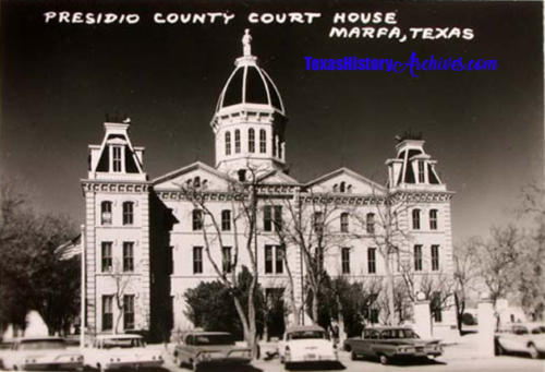Marfa Presidio County Courthouse in the 50s.